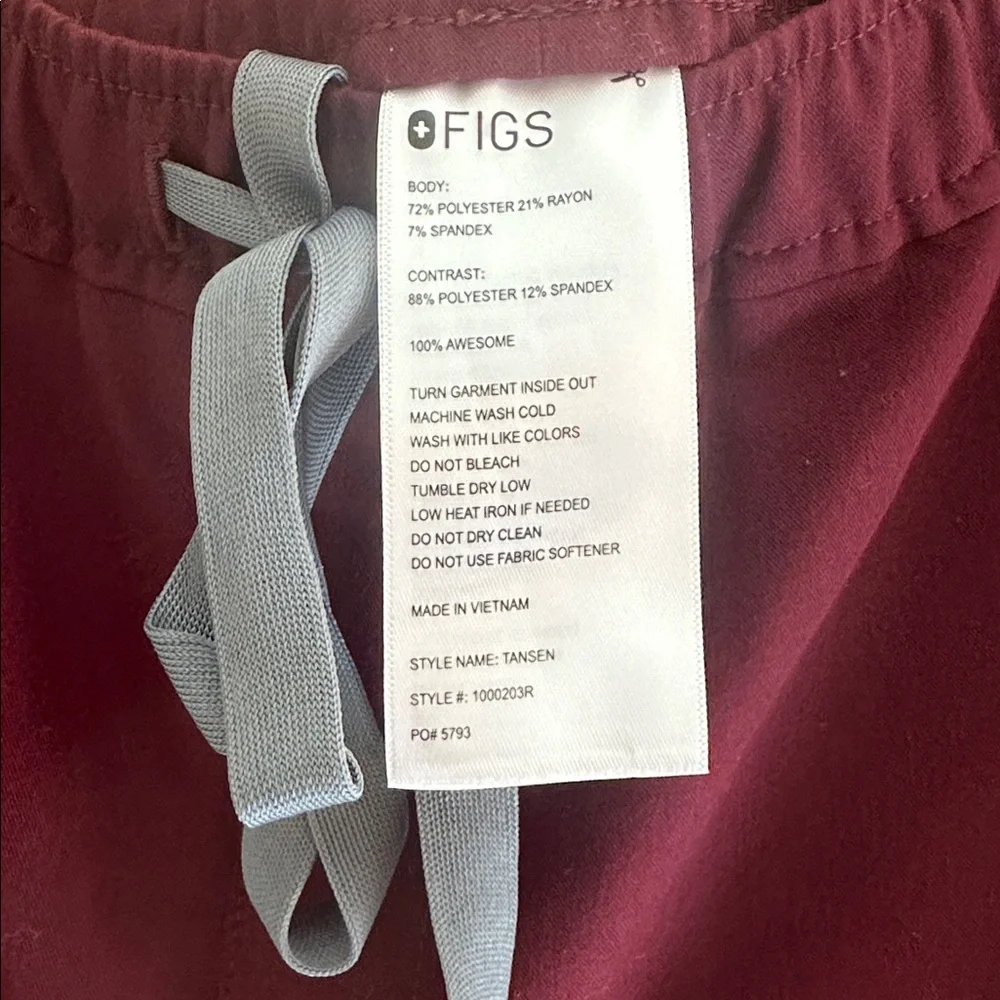Mens Figs Tansen maroon jogger medium